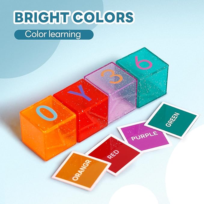 40 PCS Building Blocks for Toddlers, ABC & Number Stacking Blocks Toys for Kids with Color ID Cards, Alphabet Learning and Educational STEM Toy for Boys Girls Gifts 3 4 5 6