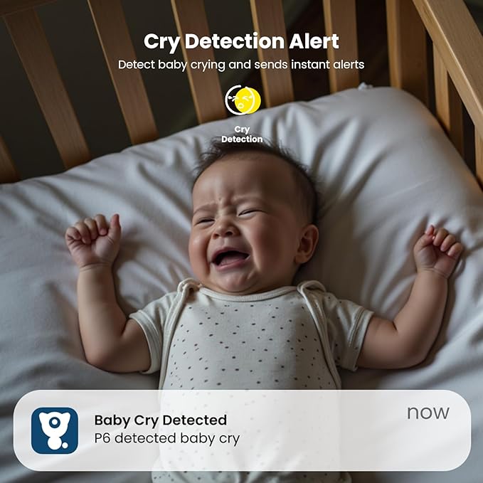 litokam 2K 4MP Security Camera Indoor, 5G/2.4G WiFi Baby Monitor with Camera and Audio, Pet Cam, Cry/Motion Detection, Night Vision, 2-Way Talk, Temp/Humidity Sensor(Can't Connect to Monitor)