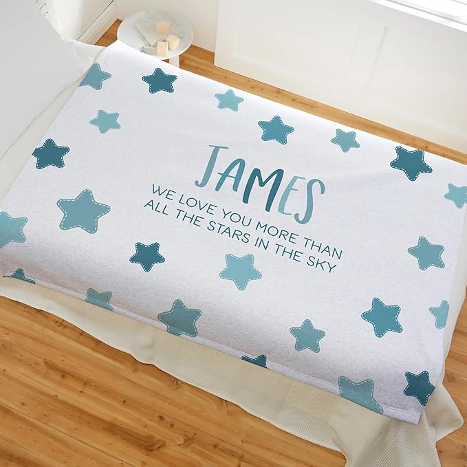 Personalized Baby Blanket for Kids Girls Boys. Custom Baby Blanket with Name for Newborn Swaddle Toddler, Nursery Decor Kids Blanket. (Hi Little One)