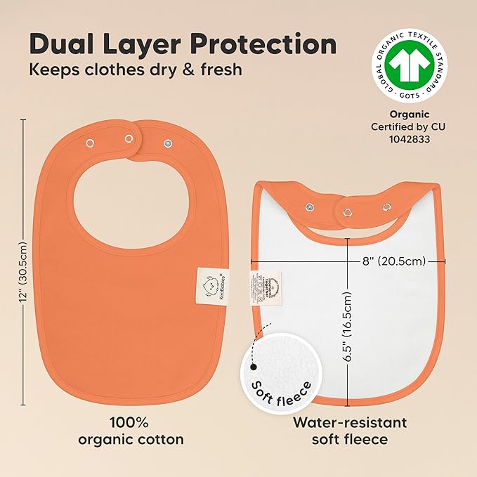 8-Pack Organic Baby Bibs for Boys, Girls - Soft Cotton Drooling and Teething Bibs for Baby Girl & Boy, Extra Absorbent, Easy To Clean & Put On for Toddler, Newborn, Infant 0-24 Months (Eclipse)