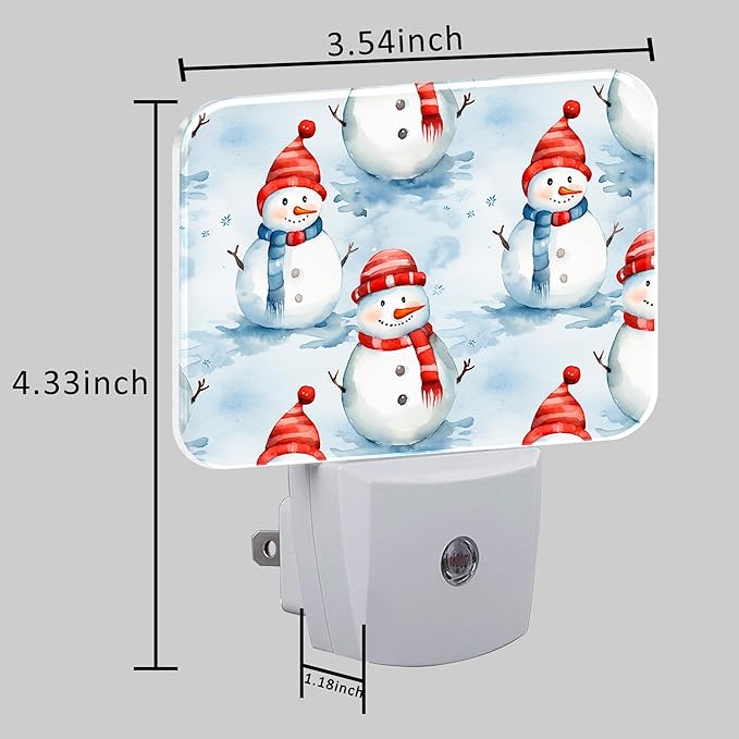 Christmas Cartoon Cute Snowman Night Light for Kids, Christmas Snowman LED Night Light Plug into Wall with Dusk to Dawn Sensor for Girls Boys Bedroom,Hallway,Kitchen,Bathroom,Stairs Decor