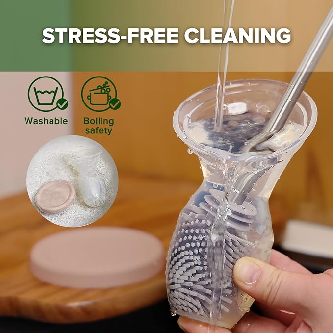 haakaa Manual Breast Pump Breastfeeding Pump with Food Grade Silicone Cap (Blush) 4oz/100ml