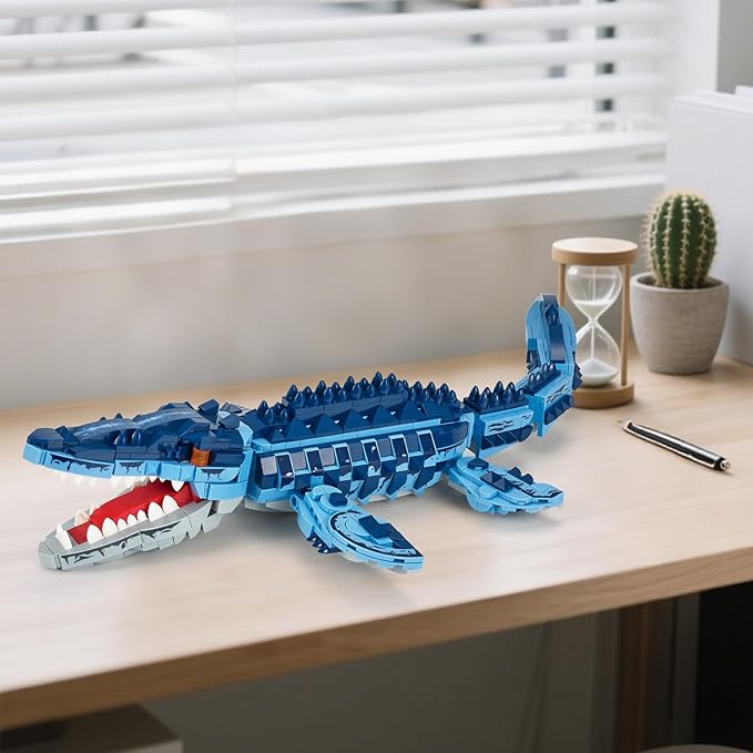 Mosasaur Dinosaurs Building Sets,805 Pcs Ocean Animal Building Toys,Sea Creatures Creativit Model Building Set,STEM World Park Building Kits,Office Home Decor Gifts for Adults,Teens and Kids