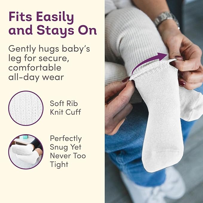 Fruit of the Loom Baby 14-Pack Grow & Fit Flex Zones Cotton Stretch Socks - Unisex, Girls, Boys