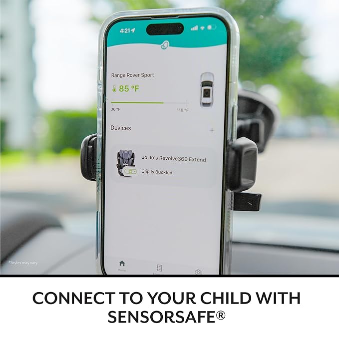 Evenflo Gold Revolve360 Extend All-in-One Rotational Car Seat with SensorSafe (Onyx Black)