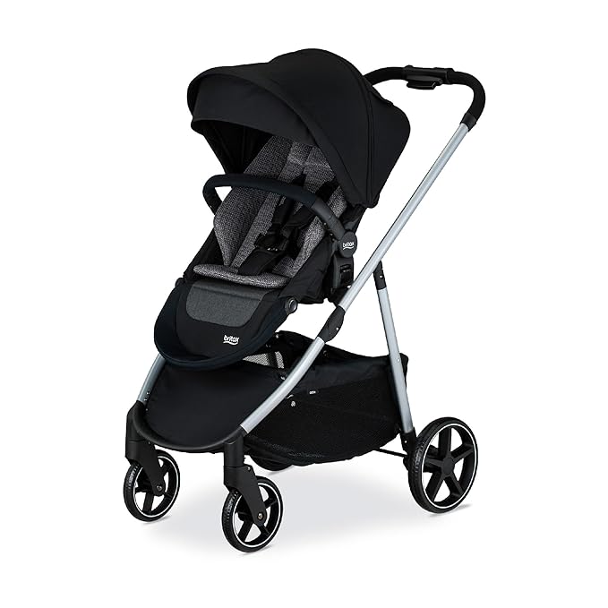 Britax Grove™ Modular Stroller, Lightweight Stroller with CozyFit™ Insert and Bumper Bar, 6 Ways to Ride, SafeWash, Pindot Onyx