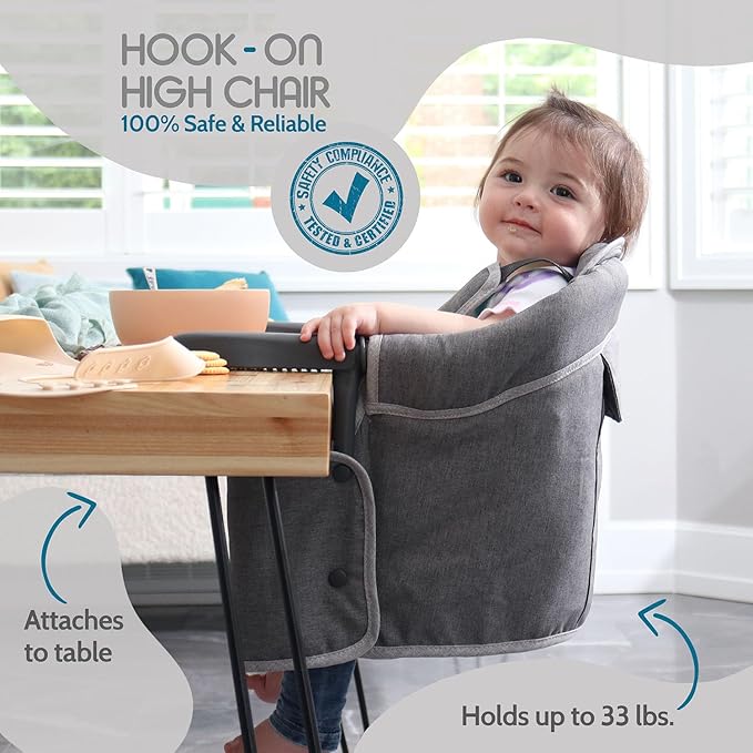 Hook On High Chair for Baby - Baby High Chair That Attaches to Table - Clip On High Chair for Table - Portable High Chair for Travel, Highchair for Baby Seat - Portable Baby Chair for Eating