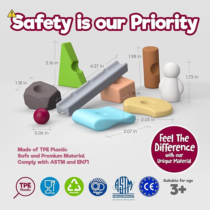 Taksa Toys Nature-Inspired Unique Reggio Emilia Learning Toys, Preschool Resources for Fine Motor Skills, Educational Building Blocks for Kids, Montessori Toys for 4 5 6 7+ Ages, Expert Pack 144 Pcs