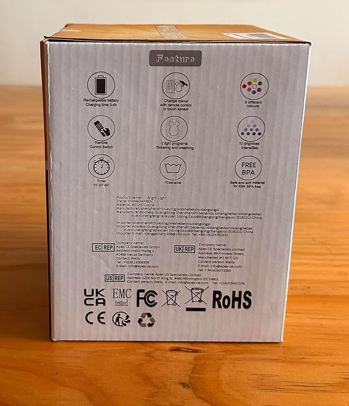 WHA&DARREN Large Owl Night Light for Kids,Cute Baby Night Light, Silicone Bedside Lamp, Sleep Lights, Eye Caring, Adjustable Brightness & Color, Time Setting, Touch+Remote Control