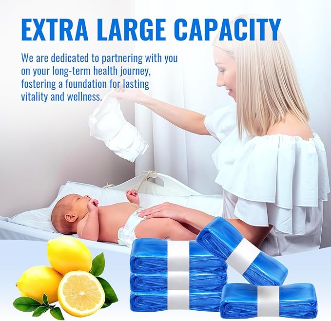 Diaper Pail Refill Bags, 3 Rolls Extra Thick, Leak-Proof&Odor Blocking, For Diaper Pails, Strollers&Travel, Eco-Friendly Baby Essentials, Hold up to 1658 Diapers, Ideal Gift for New Parents