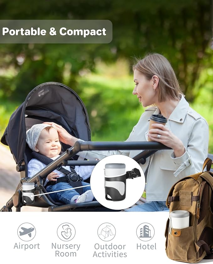 Travel Bottle Cleaner Kit, 6-in-1 Baby Bottle Brush with Silicone Bottle Brush, Nipple Brush, Straw Brush, Drying Rack, Dispenser, Organizer, Baby Travel Essential, Gifts for New Mom - Green