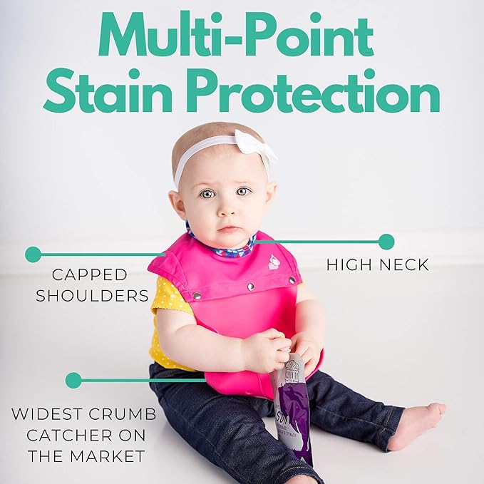 Silicone Bibs for Babies and Toddlers - Wipes Clean in Seconds Waterproof Bib Protects from Every Mess - Made with Premium Materials