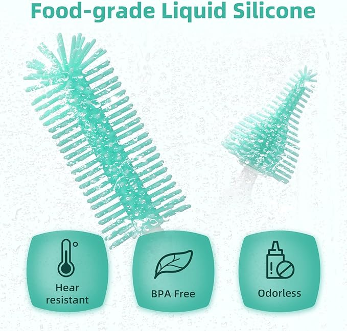 Electric Bottle Brush Cleaner,Electric Baby Bottle Brush Cleaner, Baby Bottle Washer,8 in 1Automatic Bottle Cleaner Brush Set (Green)