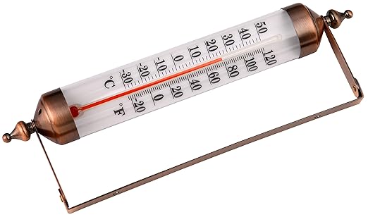 10.3 Large Numbers Premium Steel Outdoor/Indoor Thermometer Waterproof Vintage Style Decorative