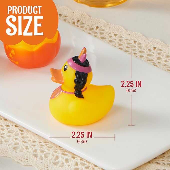 JOYIN 18PCS Thanksgiving Rubber Ducks for Boys Girls Kids & Toddlers, Thanksgiving Party Favor Gifts, Rubber Ducky Bath Toys, Kids Fun Bath Duck Toys