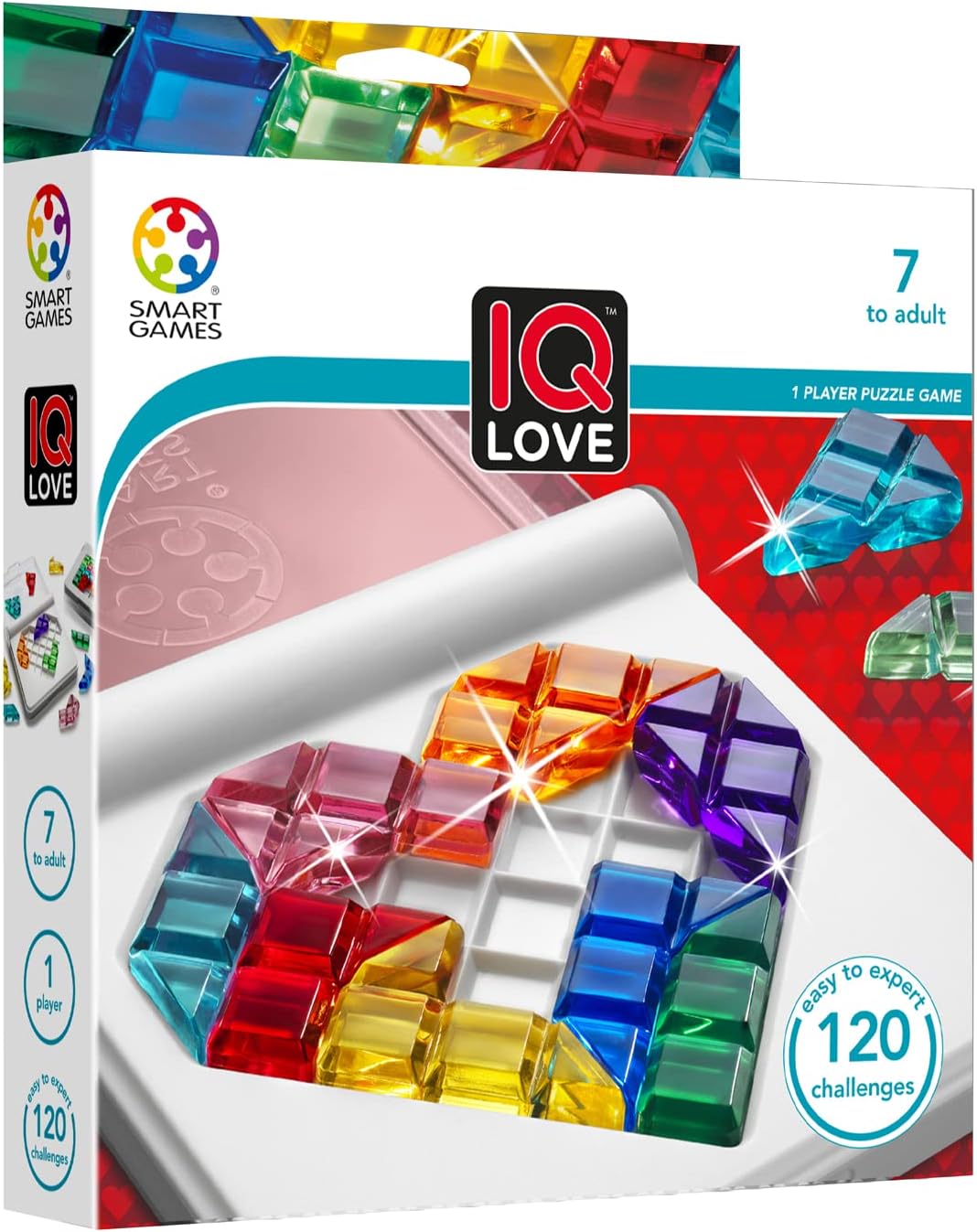 SmartGames IQ Love Travel Puzzle Game with 120 Challenges for Ages 7 - Adult