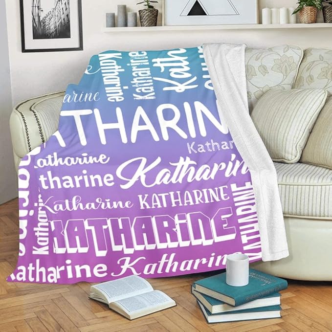 Personalized Blankets with Name Custom Blanket for Adult Kids Baby Customized Blanket Monogrammed Blankets Gifts for Women Men Girls Boys