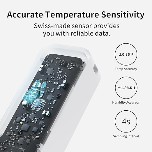 SwitchBot IP65 Indoor Outdoor Hygrometer Thermometer Wireless 3Packs, 394ft Bluetooth Range, Refrigerator Thermometer, Dewpoint/VPD/Absolute Humidity Sensor, 2-Year Battery Life, Free Data Storage