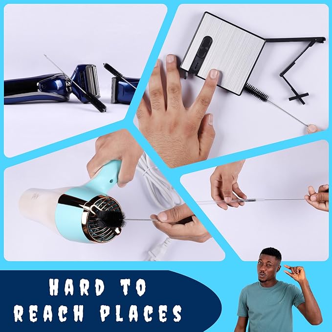 Pipe Cleaners | Cleaning Brushes for Small Spaces | Multi-Size Straw, Window, Airbrush Air Up Bottle Cleaner (Small Brushes 10 Pcs)