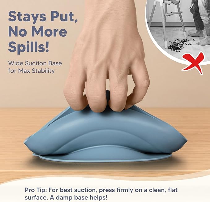 Silicone Baby Feeding Set Plates Set for Toddlers Infant Kids,baby plates with suction (2, Blue)