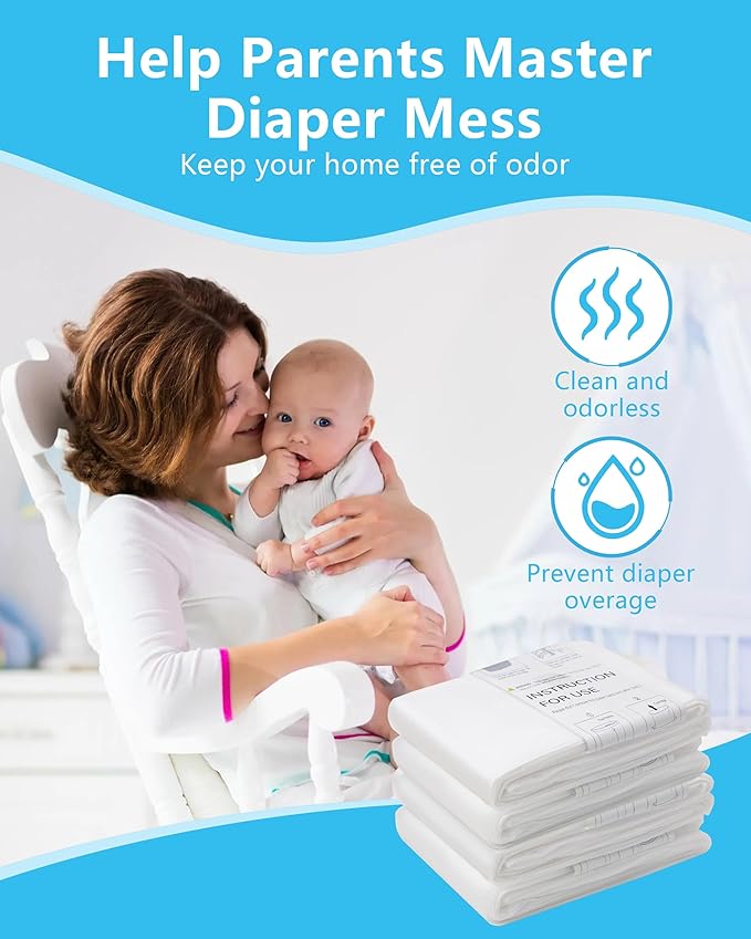 HIDALIFE Refills Compatible with Dekor Classic Diaper Pails, Disposable Diaper Trash Bags, Extra Thick Diaper Pail Refill Liners, Hold Up to 3960 Diapers (8 Pack)