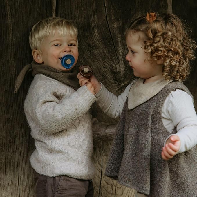 FRIGG Natural Rubber Baby Pacifier 4-Pack Skyline Serenity | Made in Denmark | BPA-Free (6-18 Months)