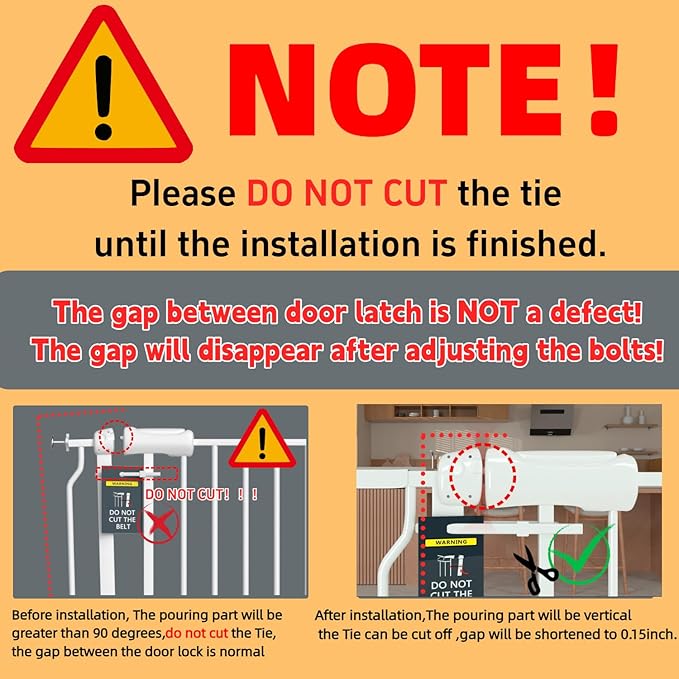 TSAYAWA Extra Wide Walk Through Baby Gate with Door, 62-67 Inch Wide Presure Mounted No Drill Metal Auto Close Child Gate for Stair Doorway - Indoor Outdoor Safty Gate for Toddler Dog Doggie, White