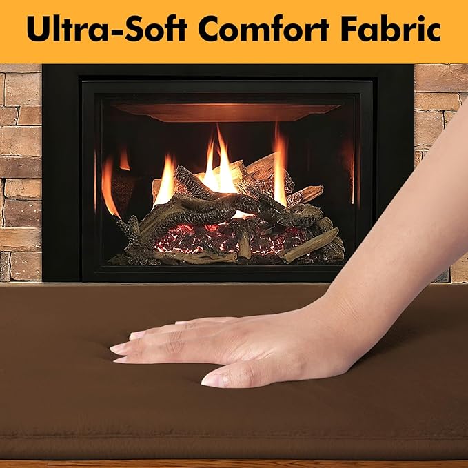 Thick Memory Foam Fireplace Baby Proofing, 90.5x15 in Soft Hearth Cover Baby Proof, Hearth Cushion Fireplace Protectors for Children Proofing, Edge Protector, Brown