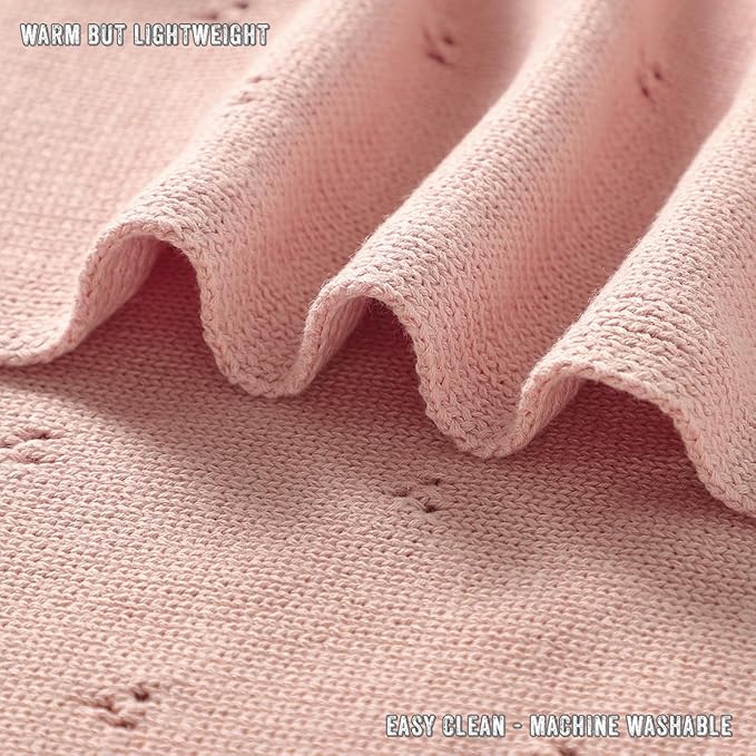 Organic Baby Blanket + Hat Gift Set for Girls- 100% Soft Luxury Cotton Receiving Swaddle Blanket + Bonnett Registry for Newborns & Infants (Ballet Slippers + Hat)