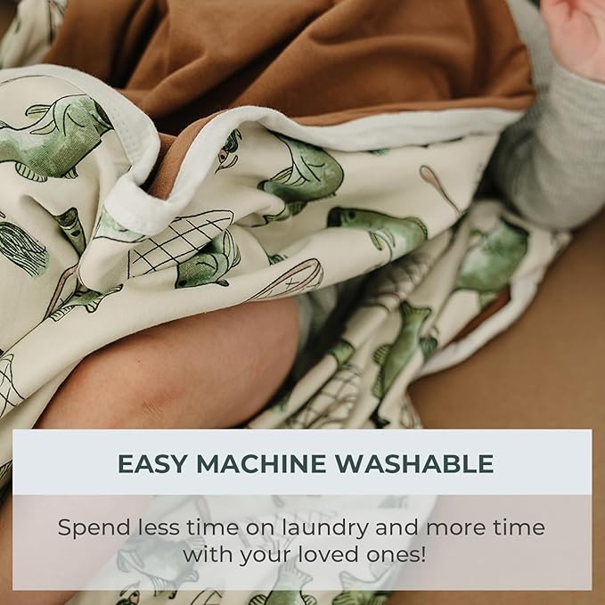 Pobibaby Premium Baby Blanket, Soft Stretchy Quilt for Babies, Toddlers, Kids (Gone Fishing)