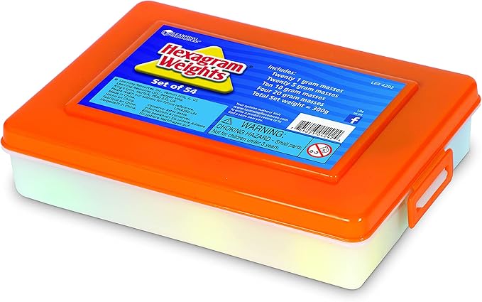 Learning Resources Hexagram Weights - Set of 54 Pieces, Ages 8+ Math Teacher Supplies, Math Learning Tools, Math Games for Kids