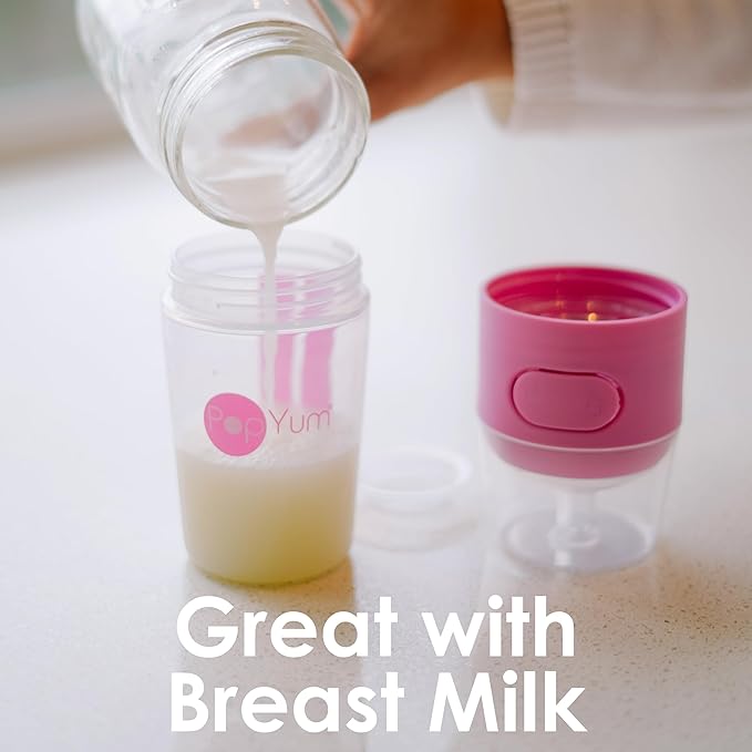 PopYum 5 oz Orange Anti-Colic Formula Making/Mixing/Dispenser Baby Bottles, 2-Pack with #1 Slow Flow Nipples, 150 ml, BPA-Free, Natural Latch