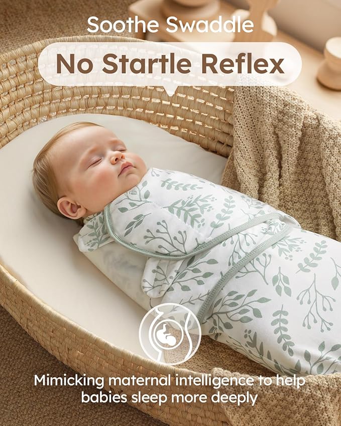 Yoofoss Baby Swaddles for Newborns 100% Organic Cotton, Adjustable Swaddle Sleep Sack 0-3 Months Newborn Swaddle Sack, Breathable Soft(Small)
