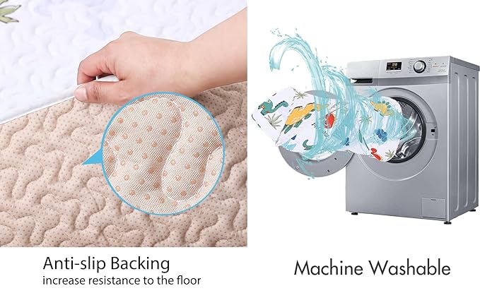 50 x 50 Play Mat for Baby Playpen Tummy Time, Non-Slip Washable Baby Playpen Mat, Baby Crawling Mats for Floor, Portable Travel Large Play Mats for Toddlers and Infants