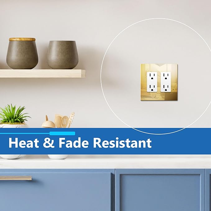 LIDER Double Decorator Metal Wall Plate, Temperature and Impact Resistant, 201 Stainless Steel, Screwless Cover, Modern Upgrade, Mid-Size 2-Gang 4.88” x 4.92”, Polished Brass, LSMWP-32M-PB