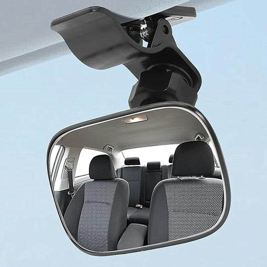 Car Interior Rearview Baby Mirror, Universal Wide Angle Convex Mirrors Clip On Mirror for Infant Toddler Child Backseat, 360° Freely Adjustable. (Black)