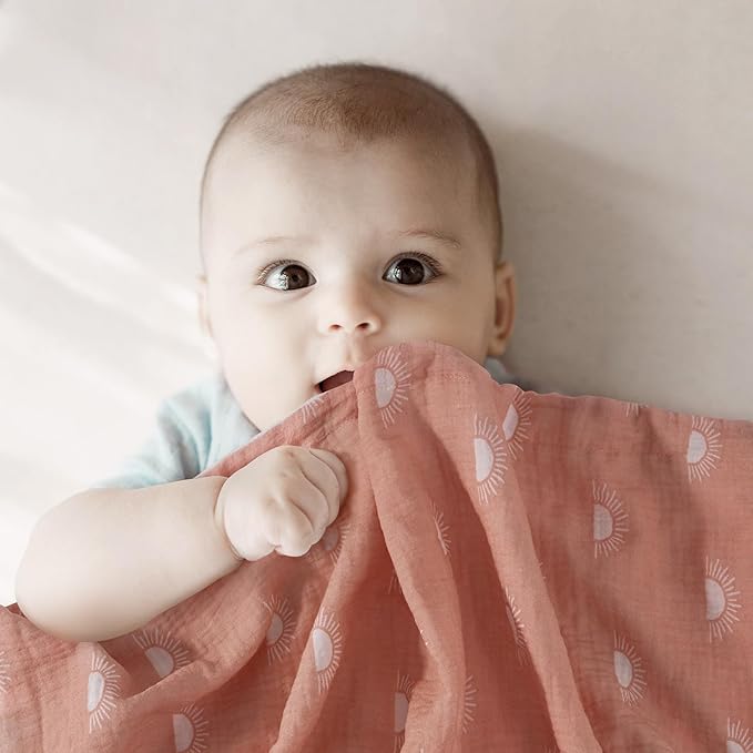 Soarwg Kids Baby Blanket Unisex Newborn, Super Soft Nursery Minky Blankets with Muslin Cotton for Boys Girls, Toddler Baby Nursery Bed Blanket Shower Gifts, 30 x 40 Inch