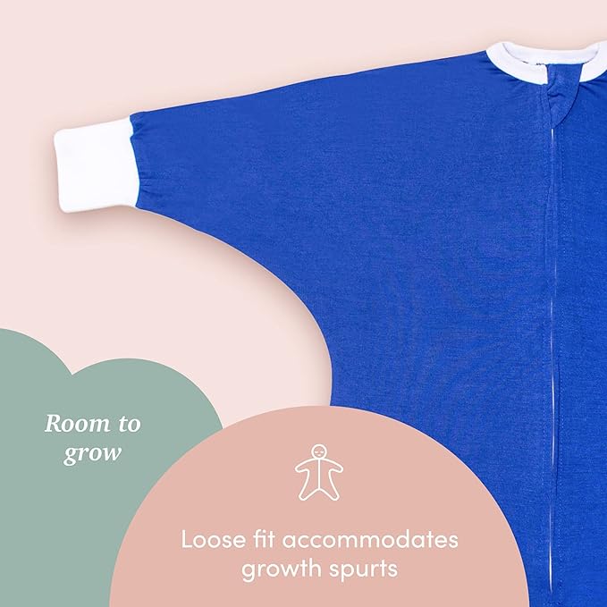 SleepingBaby Flying Squirrel Toddler Pajamas with Practical Zipper for Quick Diaper Changes and Travel Comfort - Navy - 2-3T