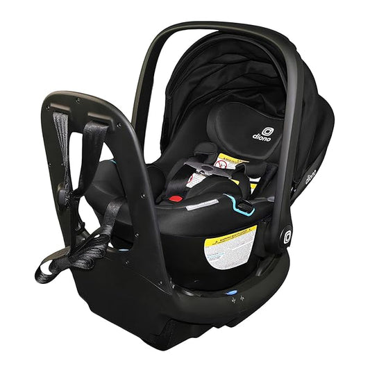 Diono LiteClik30 RXT SafePlus Infant Car Seat and Base, Rear-Facing for Infants 4-30lbs, SafePlus Engineering, with Infant Insert, UPF 50+ Sunshade (Black Storm)