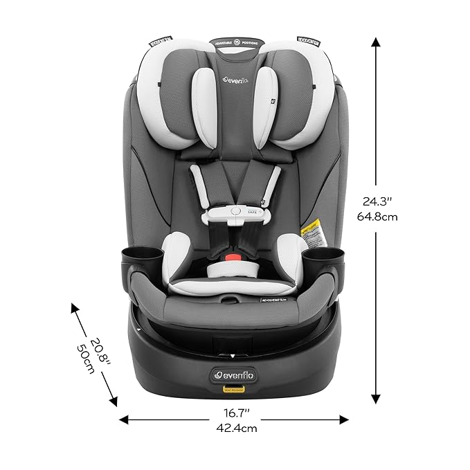 Evenflo Gold Revolve360 Slim 2-in-1 Rotational Car Seat with SensorSafe (Pearl Gray)