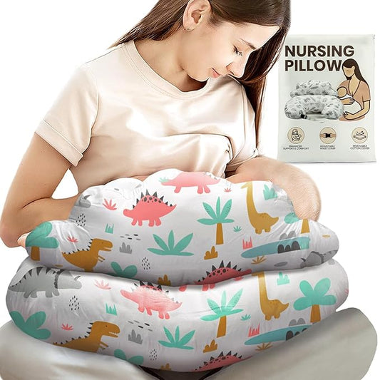 PILLANI Nursing Pillow for Breastfeeding, Breast Feeding Must Haves, New Mommy Essentials, Brest Feeding Pillow for Mom & Baby, Removable Cotton Cover, Adjustable Waist Strap, Breastfeeding Pillows