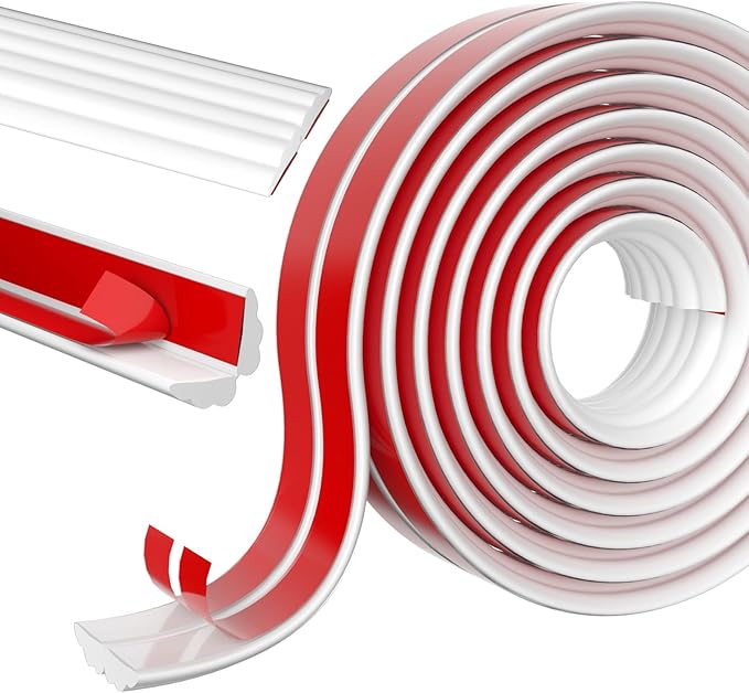 Wall Corner Protector Self-Adhesive Flexible – Durable Rubber, Furniture Edge Guard, Easy to Install, White, Prevents Wall Damage, Ideal for Home or Office Use