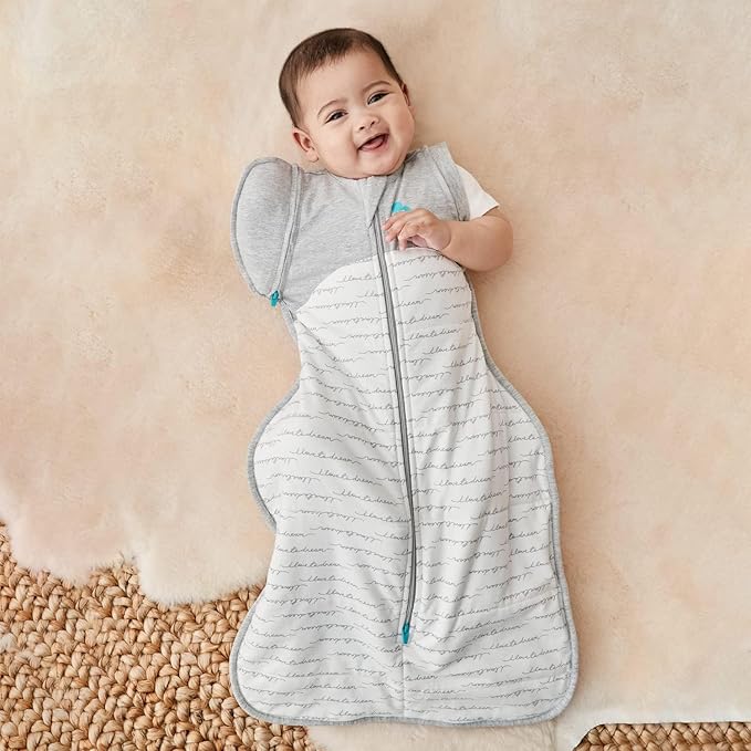 Love to Dream Swaddle UP Transition Bag Warm 2.5 TOG, Dreamer White, Medium, 13-19 lbs, Patented Zip-Off Wings, Gently Help Baby Safely Transition from Being Swaddled to Arms Free Before Rolling Over