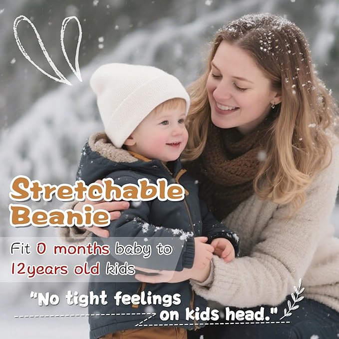ZOORON Toddler Beanie Baby Beanies for Boys Girls Kids Winter Hats Children Knit Warm Caps 0-12years