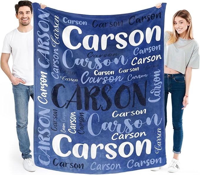 Personalized Custom Baby Blanket with Name for Girls Boys Kids Customized Flannel Blanket for Bed Nursery Room Baby Stroller