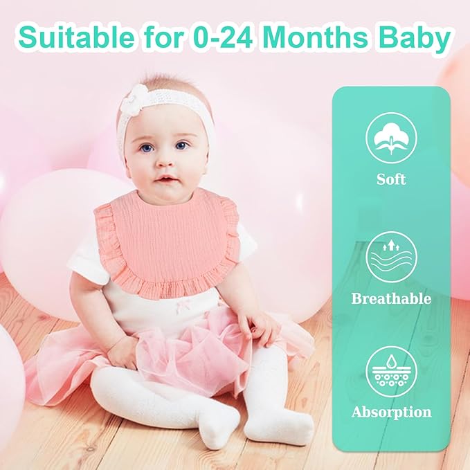 Accmor Muslin Baby Drool Bibs 6 Pack Baby Bandana Drool Bibs Soft Cotton Baby Bandana Bibs for Teething Drooling