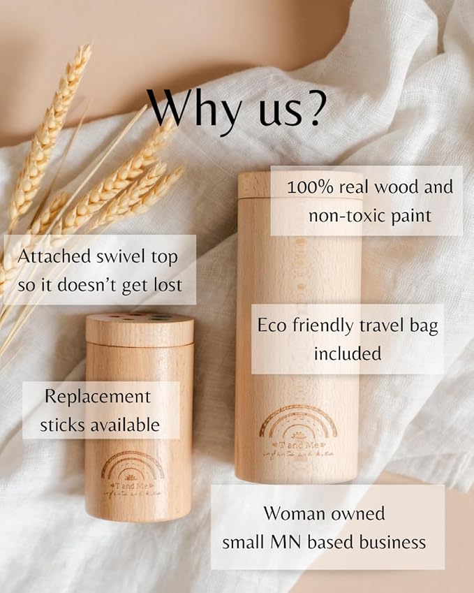 Sticks for Kids Travel Size, Montessori Toys for 1-3 Year Old, 1 Year Old Gift, Wooden Toddler Toys, Toddler Stocking Stuffer, Learning Toys for 1-3 Years