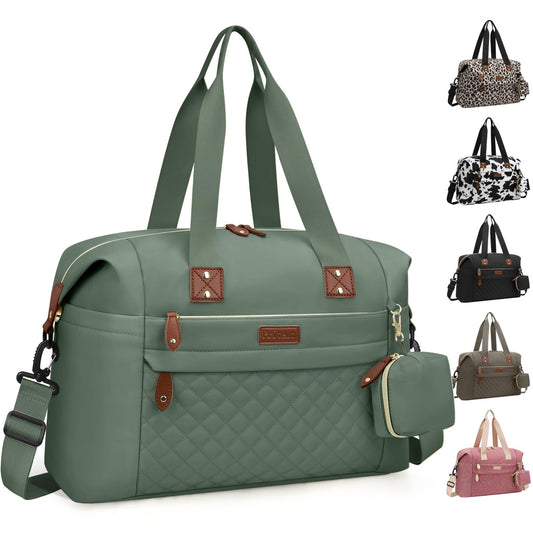 Diaper Bag Tote - Diaper Baby Bags with Pacifier Case, Shoulder Straps, Stroller Clips, Waterproof Large Mommy Maternity Travel Baby Bag for Mom and Dad, Green, Medium