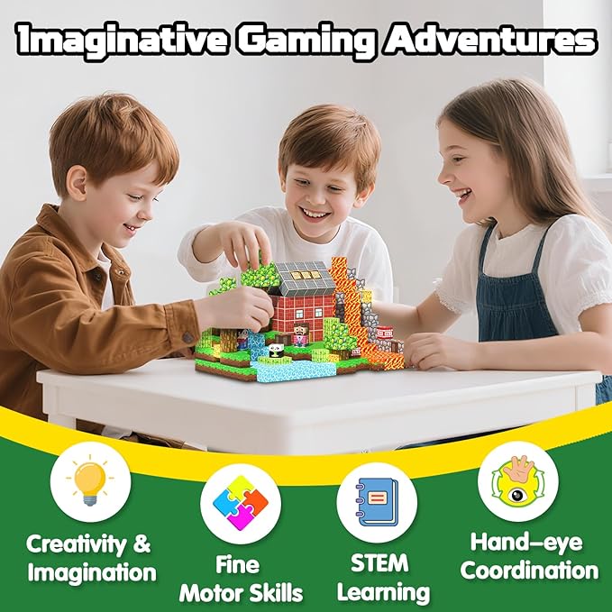 Magnetic Blocks, 150PCS Magnetic Building Blocks Light Up, Stacking Magnets for Kids, Sensory Toy for STEM Constructions Magnet Blocks for Boys Girls Age 3+, Christmas Birthday Gifts