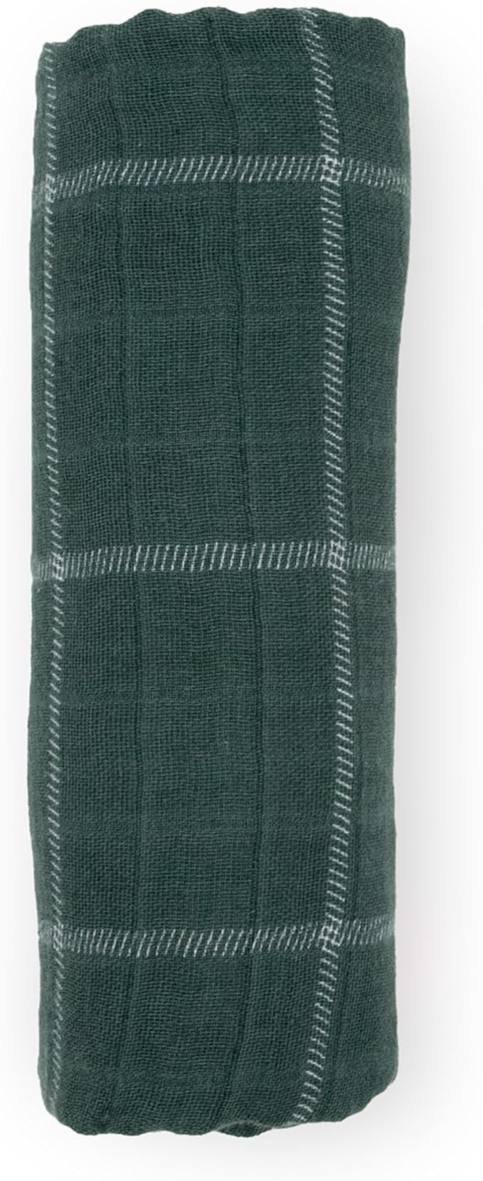 Little Unicorn Premium Cotton Swaddle Baby Blanket | Breathable Fabric | for swaddling, Play, Nursing & More (Evergreen Plaid)